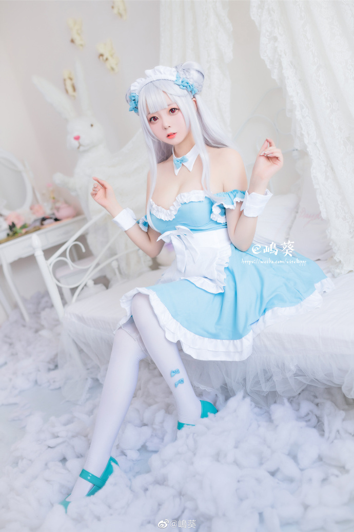 [cosplay]碧蓝航线 白丝女仆小天鹅cos