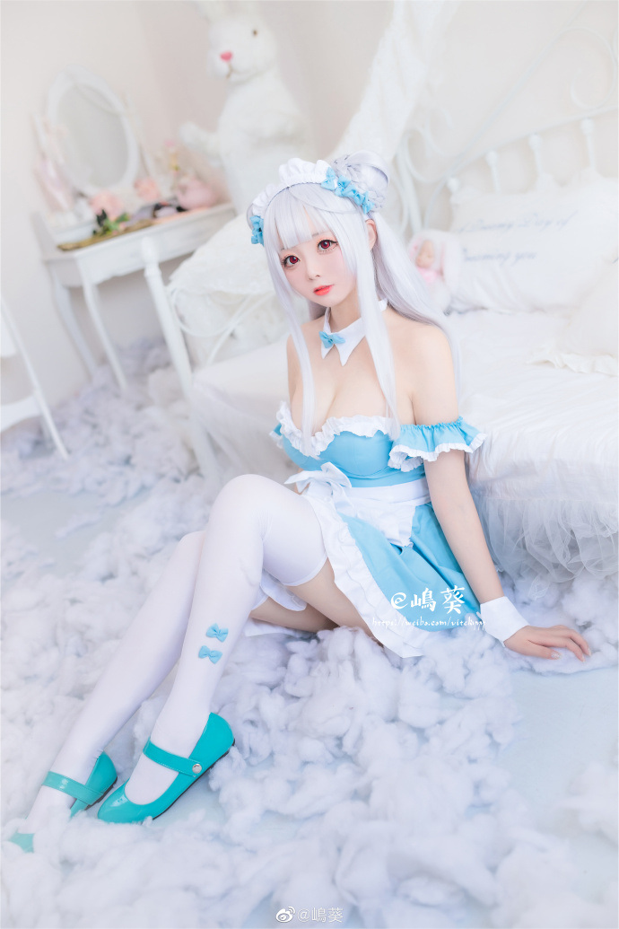 [cosplay]碧蓝航线 白丝女仆小天鹅cos