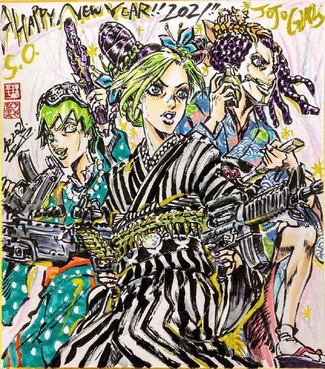 「JOJO的奇妙冒险」作画监督芦谷耕平公开新年贺图&nbsp;